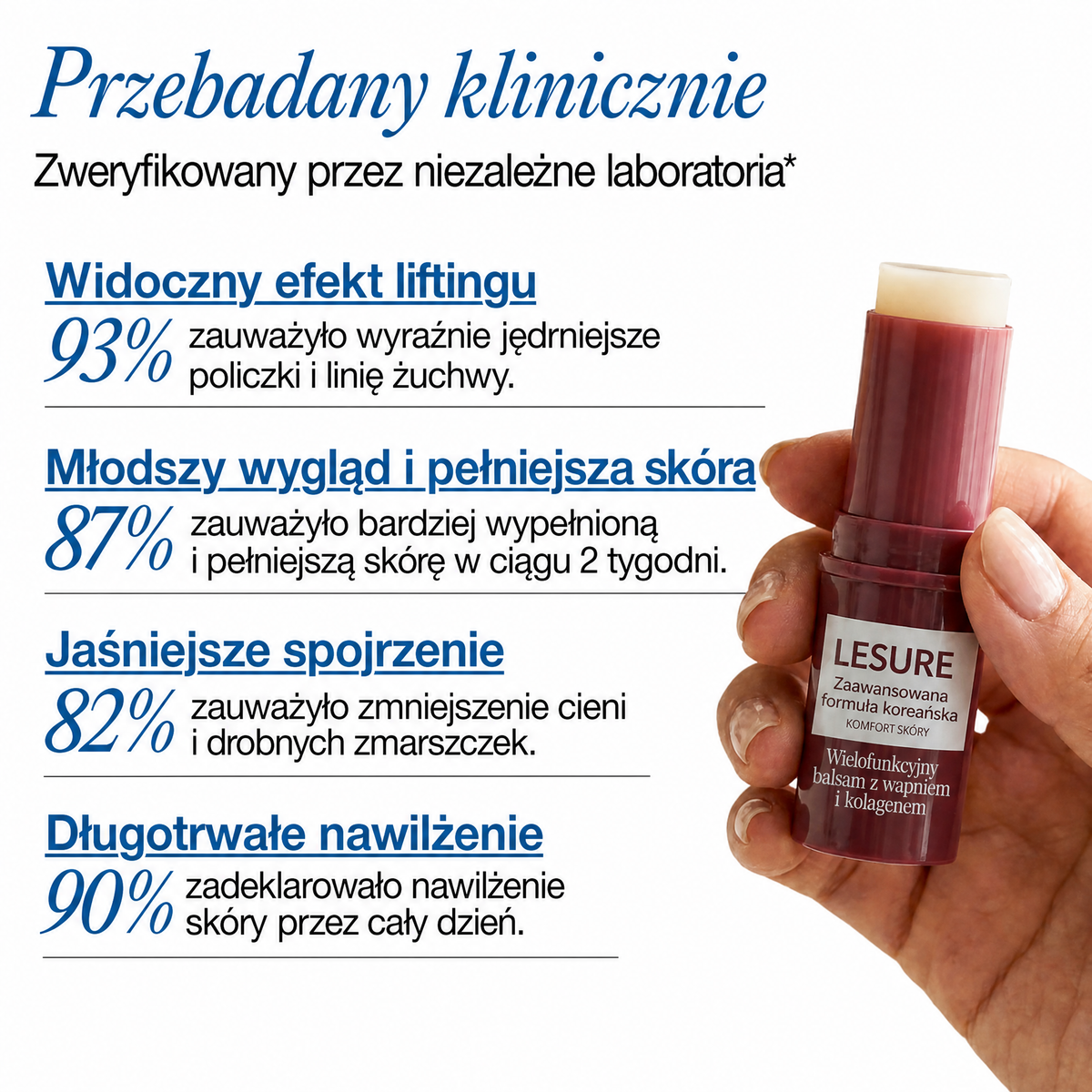 Sztyft przeciwstarzeniowy z wapniem i kolagenem
